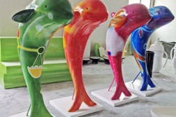 玻璃钢海豚动物组合雕塑